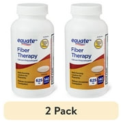 2 pack Equate Fiber Therapy Calcium Polycarbophil Caplets, 625 mg, 140 Count, Compare to FiberCon  Active Ingredient