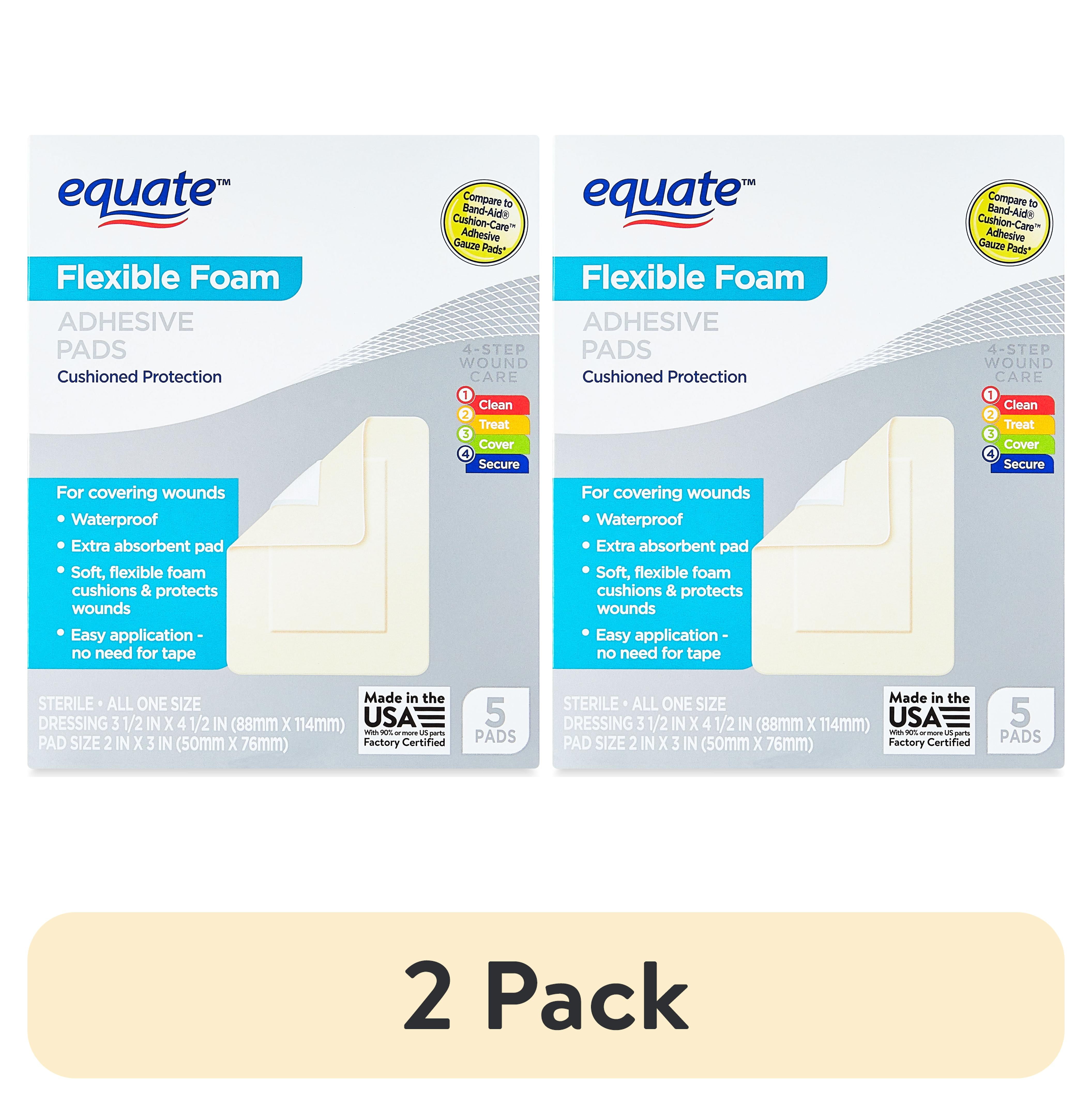 (2 pack) Equate Flexible Foam Adhesive Pads, 3.5" x 4.5", 5 Count
