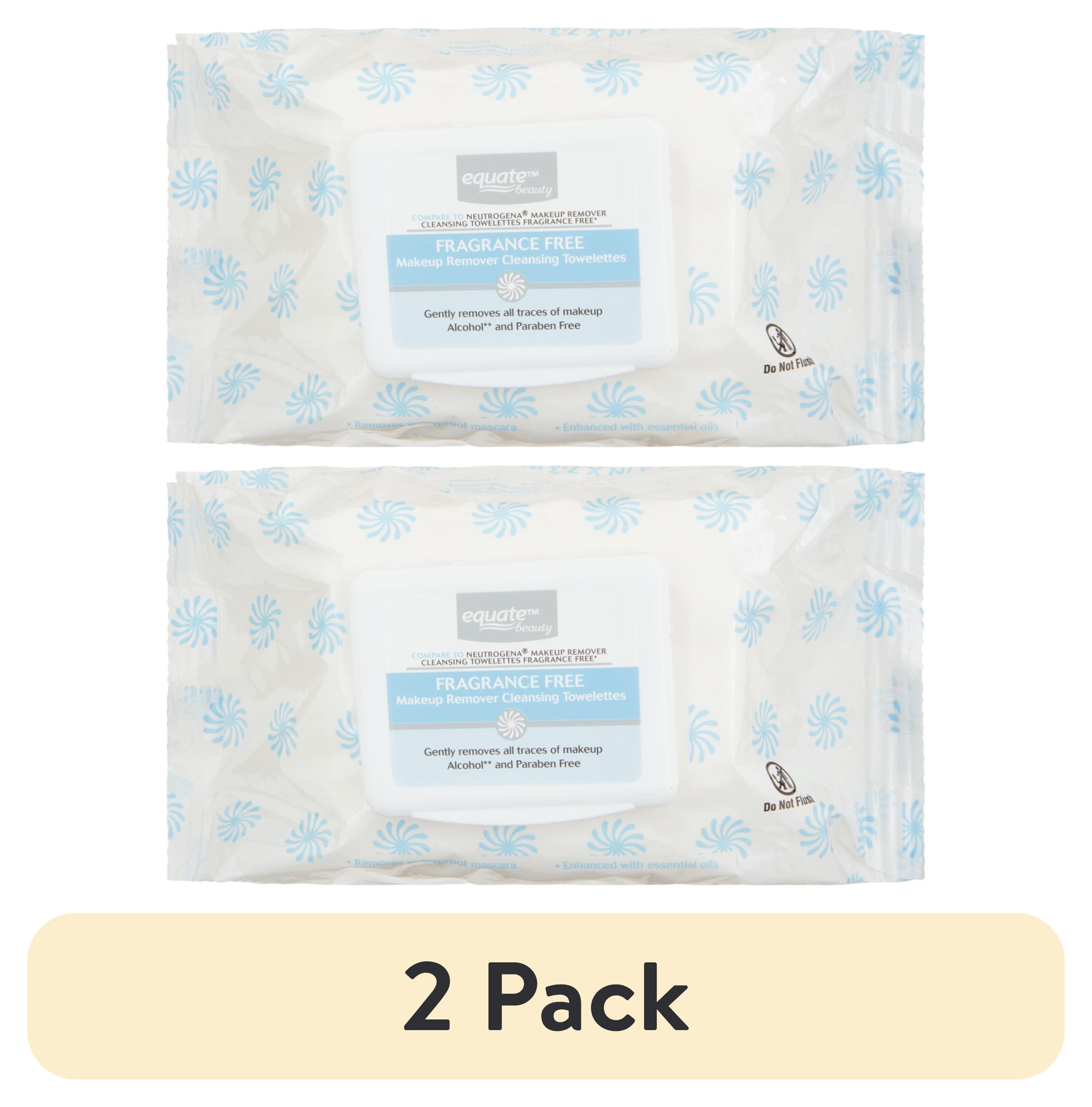 (2 pack) Equate Beauty Fragrance Free Makeup Remover Cleansing Towelettes, 40 Count