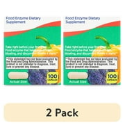 (2 pack) Equate Gas Relief and Prevention Food Enzyme Capsules, 100 Count, Compare to Beano®