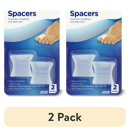 (2 pack) Equate Gel Toe Spacers, 2 Count