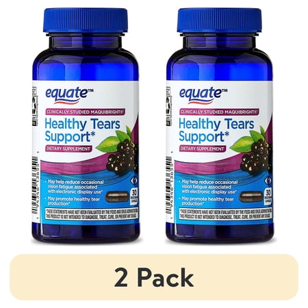 (2 pack) Equate Healthy Tears Support Vegetarian Capsules Dietary Supplement, 30 Count