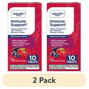 (2 pack) Equate Immune Support Dietary Supplement Effervescent Tablets, Berry Flavor, 10 Count, Compare to Airborne® Immunity Support Dietary Ingredients