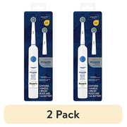 2 pack Equate Infinity Power Toothbrush with Antibacterial Replacement Brush Heads, White