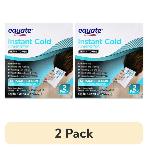 (2 pack) Equate Instant Cold Compress, Ready to Use, 2 Pack