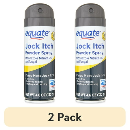 (2 pack) Equate Jock Itch Relief Powder Spray Miconazole Nitrate 2% Antifungal, 4.6 oz, Compare to Lotrimin® AF Active Ingredient