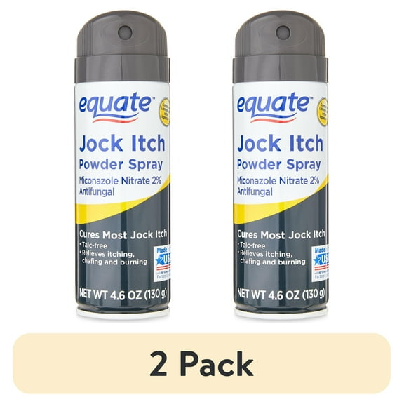 (2 pack) Equate Jock Itch Relief Powder Spray Miconazole Nitrate 2% Antifungal, 4.6 oz, Compare to Lotrimin AF Active Ingredient