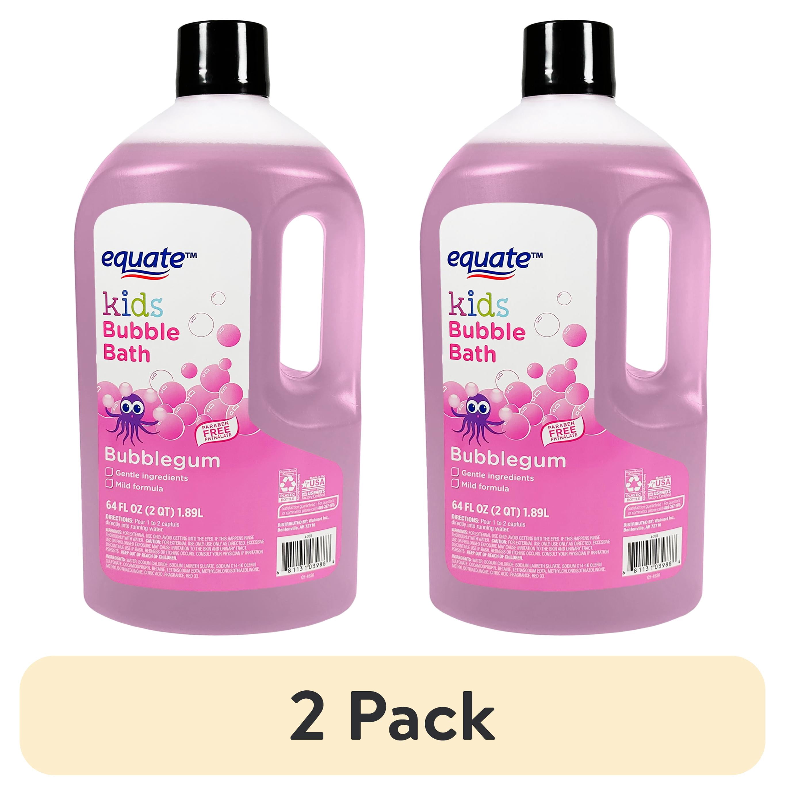 (2 pack) Equate Kids Bubble Bath, Bubblegum, 64 fl oz