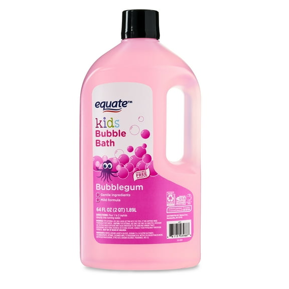 (2 pack) Equate Kids Bubble Bath, Bubblegum Scented, 64 fl oz