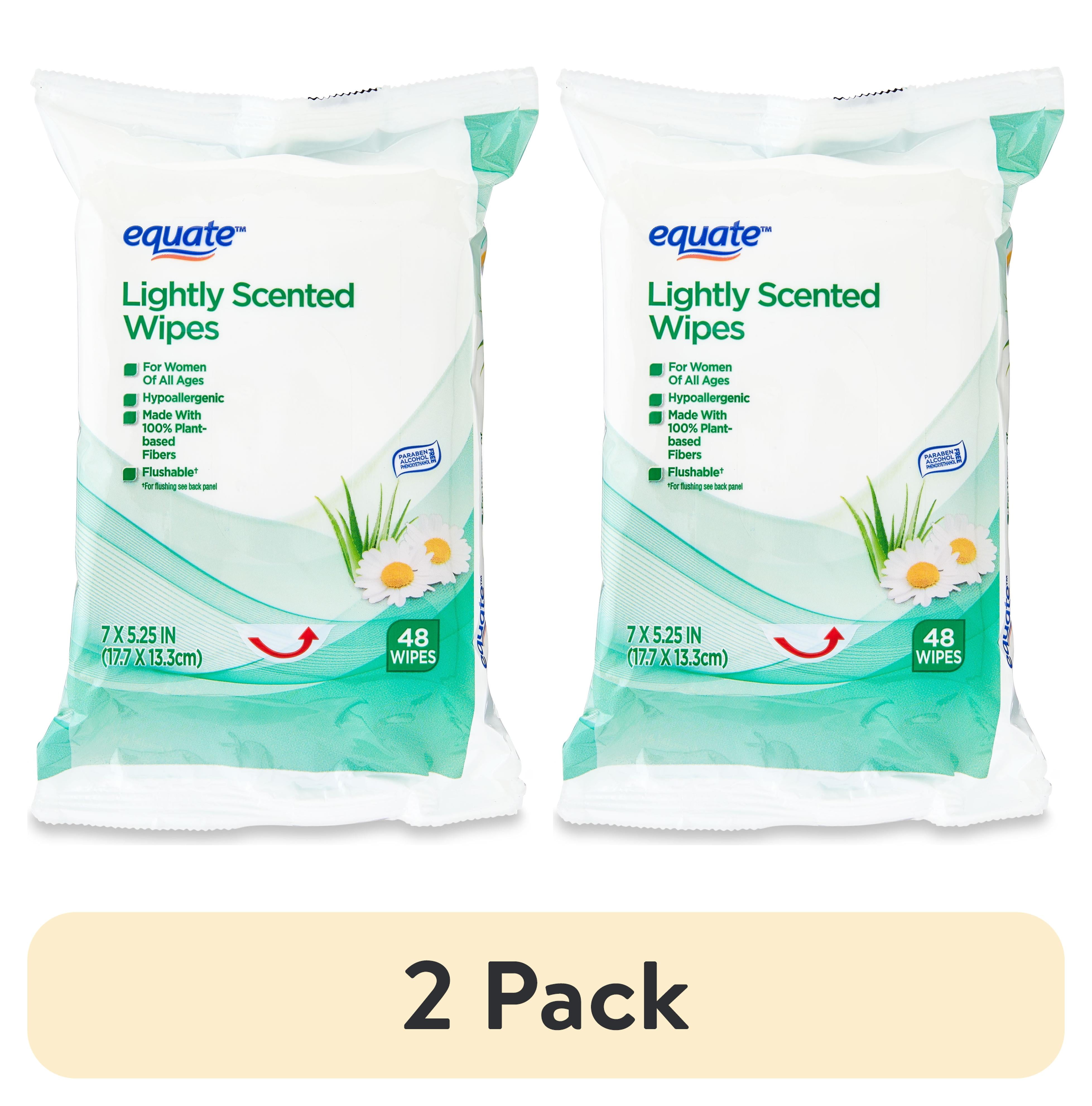 pack) Equate Personal Wipes, Lightly Scented, Resealable, 48