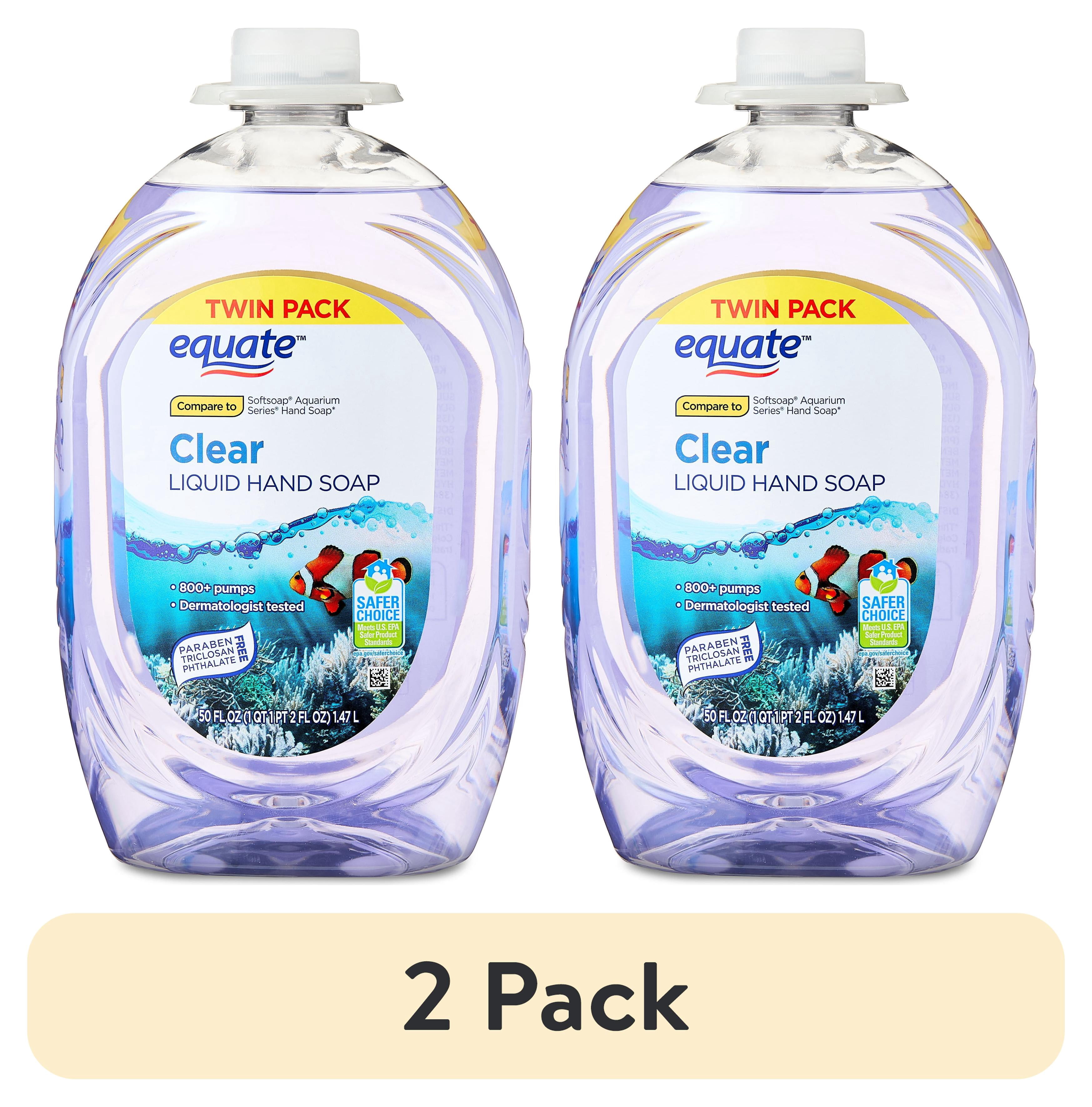 (2 pack) Equate Liquid Hand Soap, Clear, 50 fl oz Twin Pack