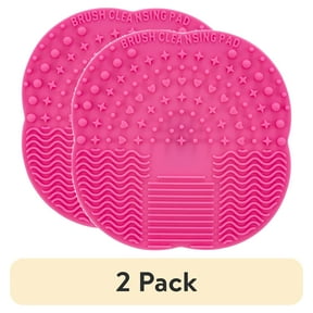 (2 pack) Walmart Makeup & Cosmetic Brush Cleaning Mat - Pink, 4 x 4 Inches, 1 Count