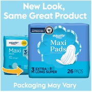 2 pack Equate Maxi Pads with Flexi-Wings, Extra Long Super Absorbency, Size 3, 26 Count