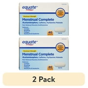 (2 pack) Equate Multi-Symptom Menstrual Complete Caplets, 40 Count, Compare to Midol® Complete Active Ingredients