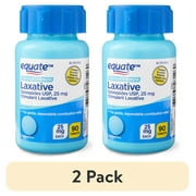 (2 pack) Equate Maximum Strength Sennosides Laxative Tablets for Constipation Relief, 25mg, 90 Count