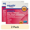 thumbnail interactive-video image 1 of (2 pack) Equate Maximum Strength Severe Allergy Plus Sinus Headache Caplets, 20 Count, 1 of 11