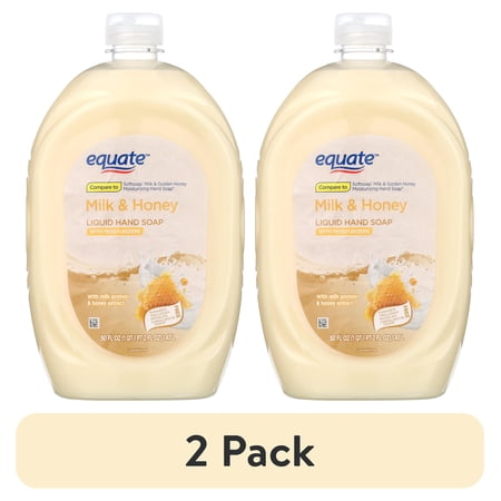 (2 pack) Equate Milk and Honey Liquid Hand Soap, 50 fl oz