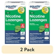 (2 pack) Equate Mini Nicotine Polacrilex Lozenges, Stop Smoking Aid, 4 mg, Mint Flavor, 27 Count, Compare to Nicorette® Mini Lozenge Active Ingredient