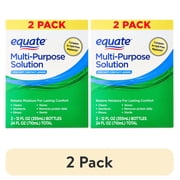2 pack Equate Multi-Purpose Solution for Soft Contact Lenses, 24 fl oz 2x12 fl oz, Compare to Opti-Free Replenish