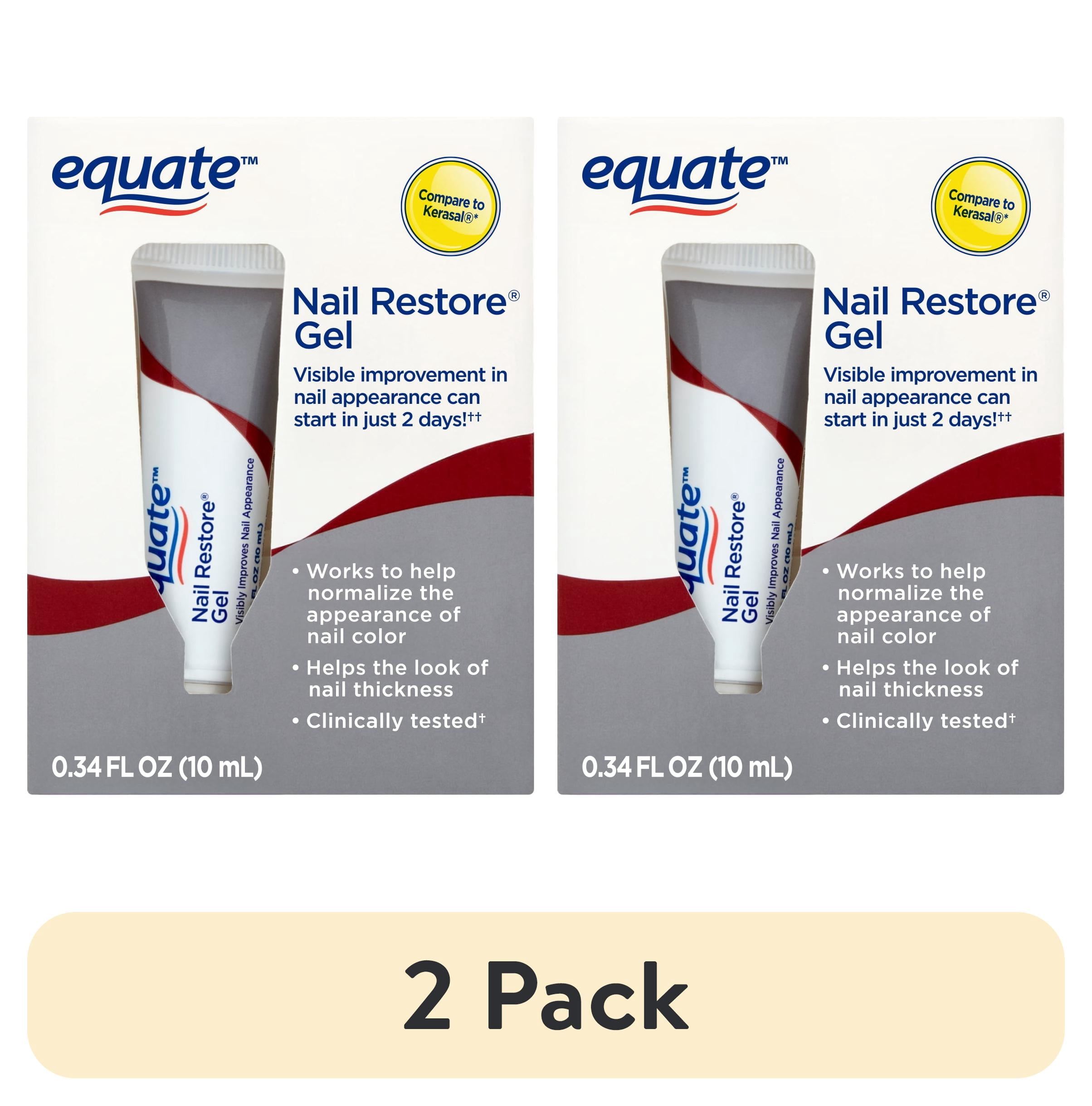 (2 pack) Equate Nail Restore Fungal Formula Portable Bitter 1 Piece Toenail Treatment Liquid Set with Propylene Glycol, 0.34 fl oz Box