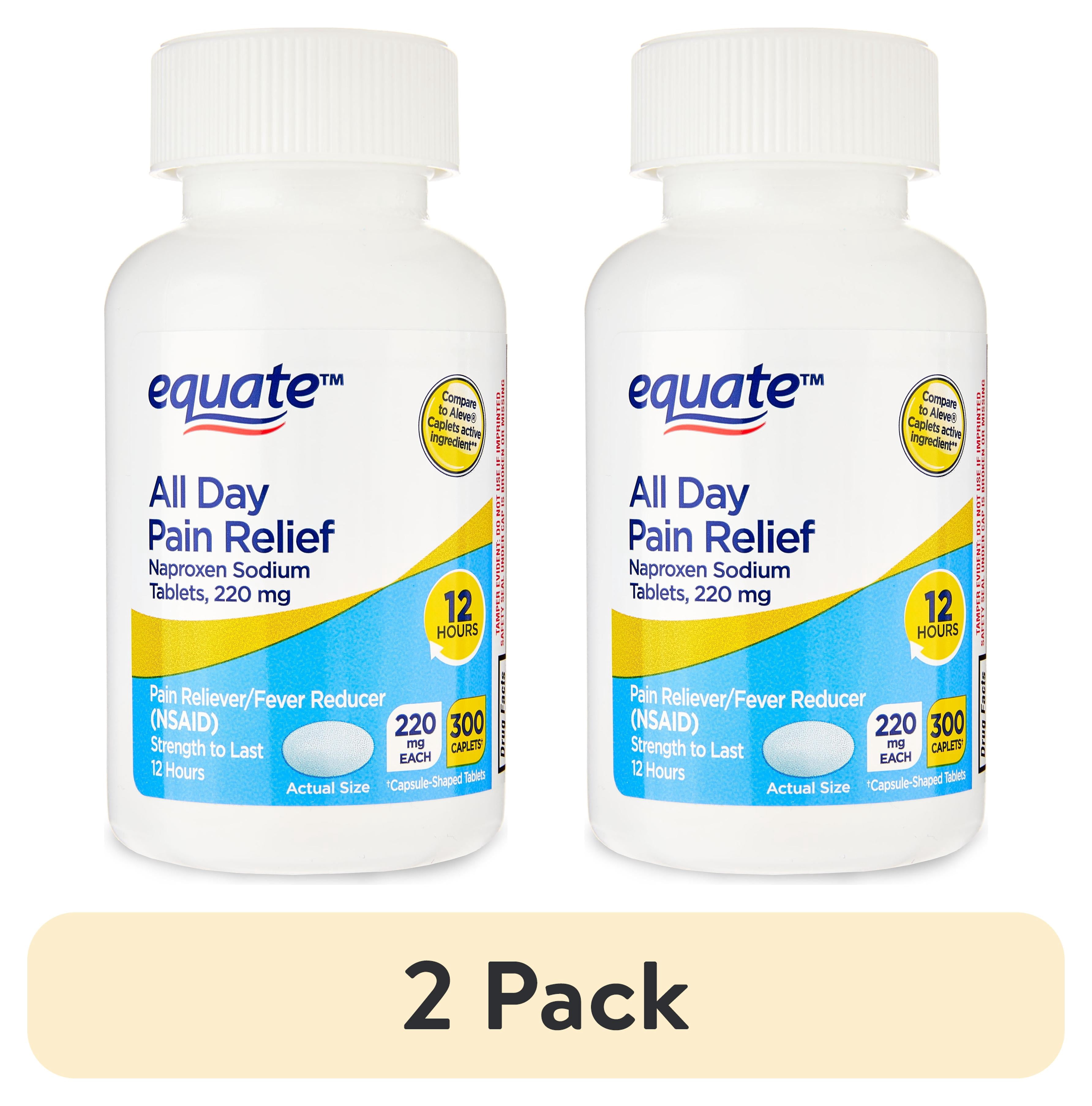 (2 pack) Equate Naproxen Sodium Tablets USP, 220 mg, Pain Reliever and Fever Reducer, 300 Count