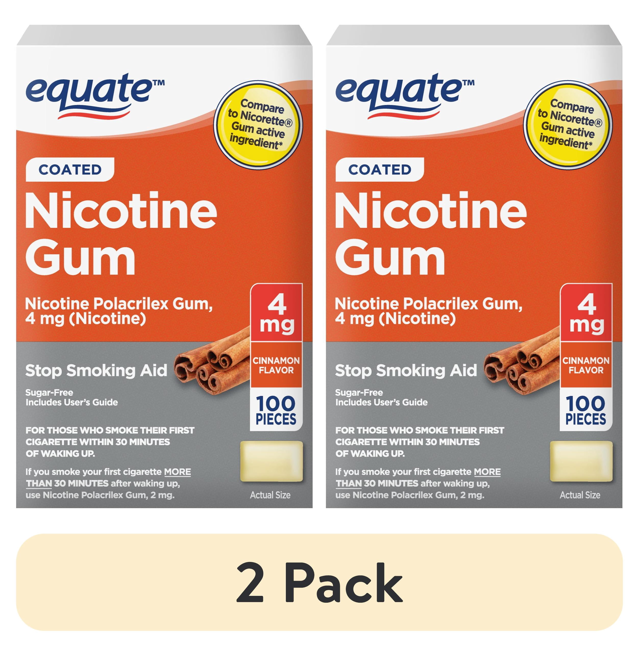cinnamon cigarettes brand Nicorette Nicotine Surge Stop Smoking Aid Gum 4 mg 100 ct Compare to Nicorette Gum active ingredient Nicorette Nicotine Gum, Stop Smoking