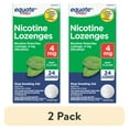 thumbnail image 1 of (2 pack) Equate Nicotine Polacrilex Lozenges, 4 mg, Mint Flavor, 24 Count, Compare to Nicorette® Lozenge Active Ingredient, 1 of 12