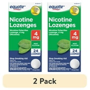 (2 pack) Equate Nicotine Polacrilex Lozenges, 4 mg, Mint Flavor, 24 Count, Compare to Nicorette® Lozenge Active Ingredient