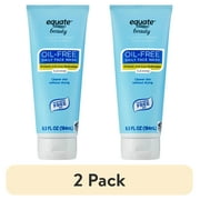 (2 pack) Equate Oil-Free Daily Face Wash with 2% Salicylic Acid for Acne Care, 6.5 fl oz, Compare t o Clearasil® Active Ingredient