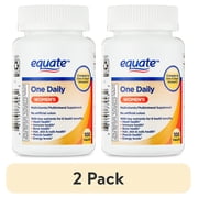 2 pack Equate One Daily Womens Multivitamin/Multimineral Supplement Tablets for Womens Health, 100 Count, Compare to One a Day  Womens
