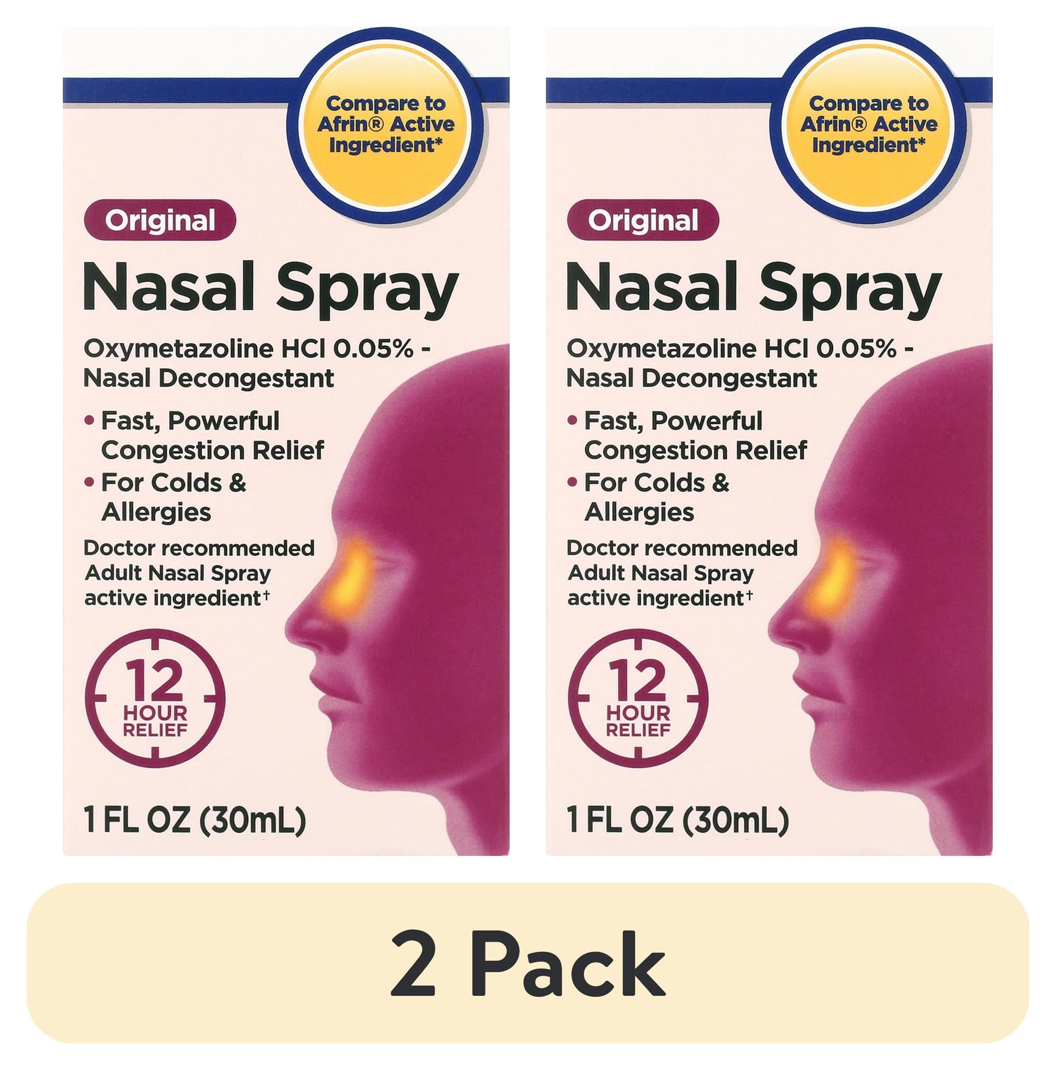 (2 pack) Equate Original 12 Hour Nasal Spray, Max Strength, 1 fl oz