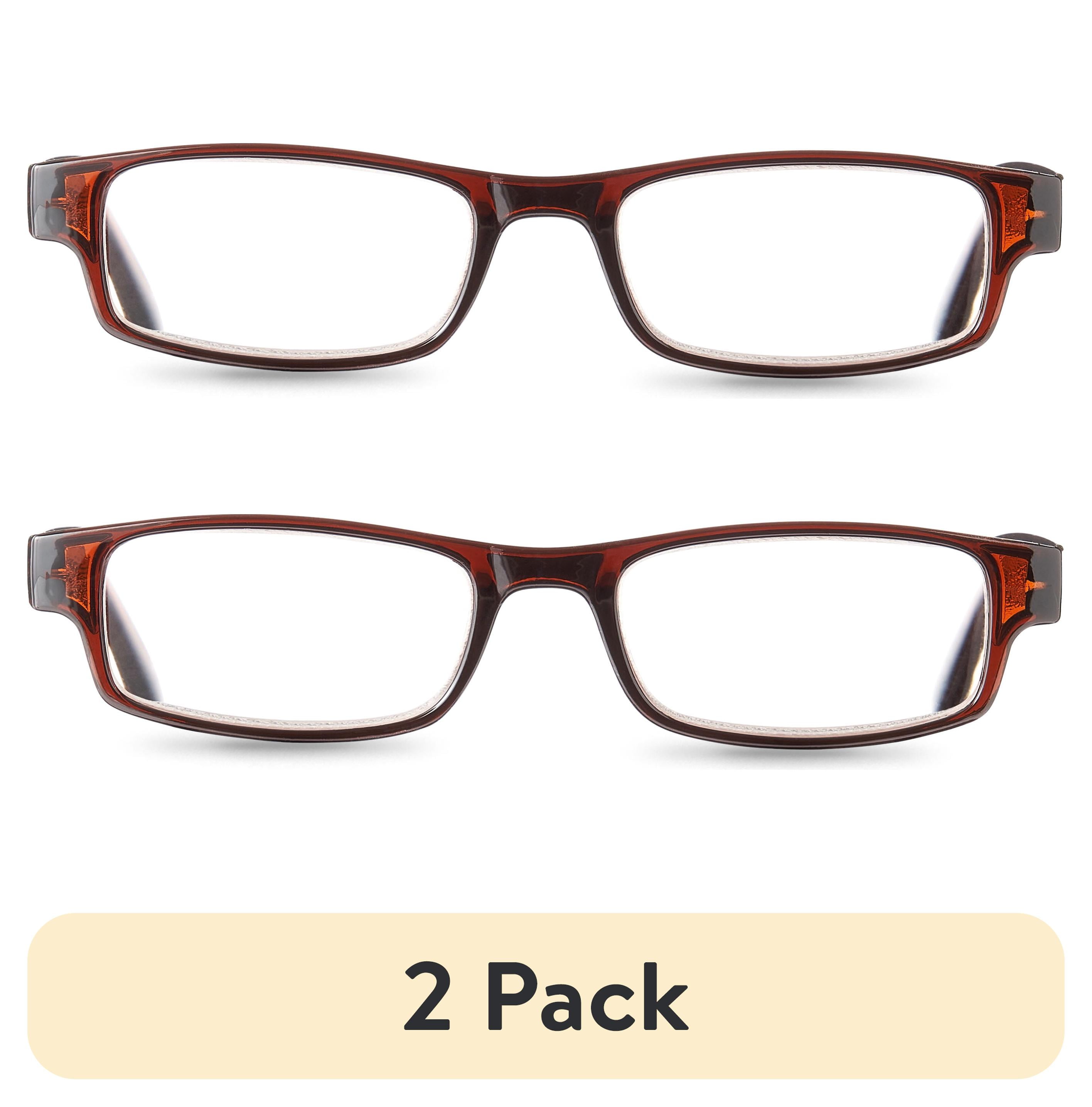 (2 pack) Equate Phoenix Value 2-Pack Unisex Rectangular Reading Glasses with Case, +2.50