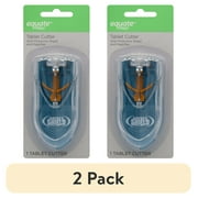(2 pack) Equate Pill Cutter with Safety Shield & Magnifier – Plastic Medication Splitter