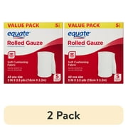 (2 pack) Equate Rolled Gauze, 3" x 2.5 yd, 5 Count