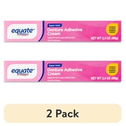 2 pack Equate Super Hold Denture Adhesive Cream, 2.4 oz