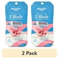thumbnail interactive-video image 1 of (2 pack) Equate Women's 3-Blade Sensitive Disposable Razors, Pink, 3 Count, 1 of 10