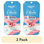 Equate Women's 3 Blade Disposable Razors, Sensitive (3 Count), Compare to Gillette® Venus® Sensitive