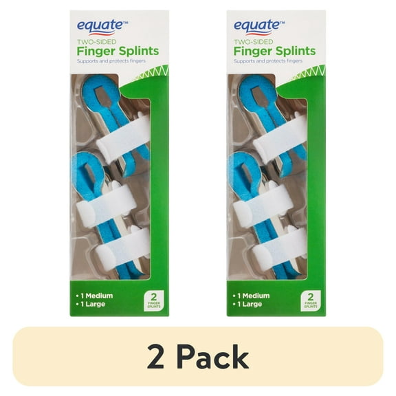 (2 pack) Equate Two-Sided Finger Splints, 2 Count (1 medium, 1 large)