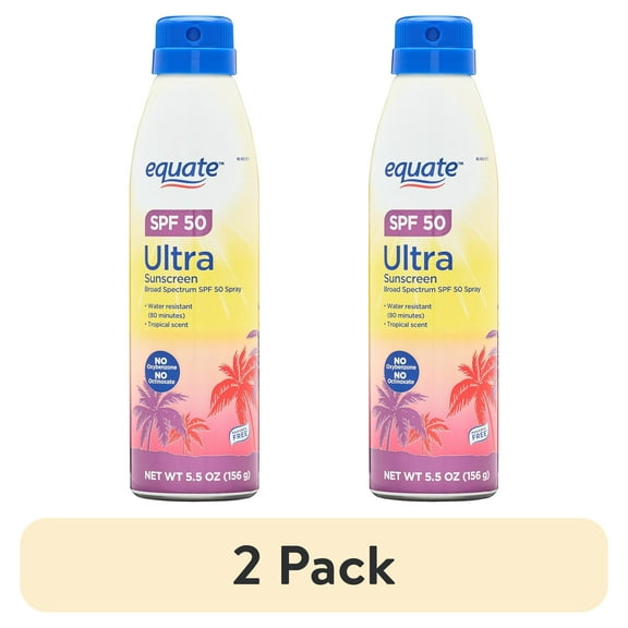 (2 pack) Equate Ultra Broad Spectrum Sunscreen Spray, SPF 50, 5.5 oz