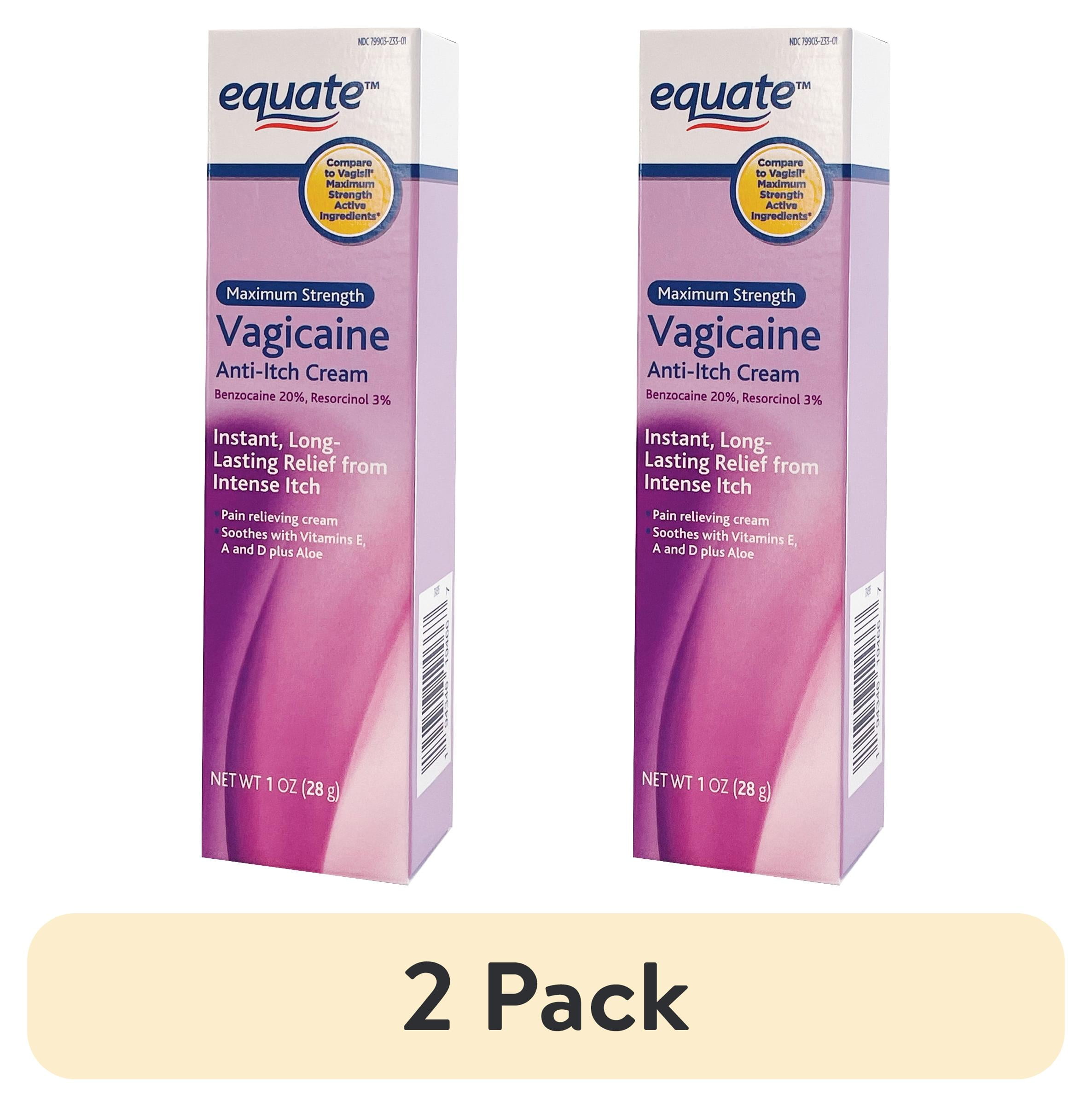 (2 pack) Equate Maximum Strength Vagicaine Anti-Itch Cream, 1 oz