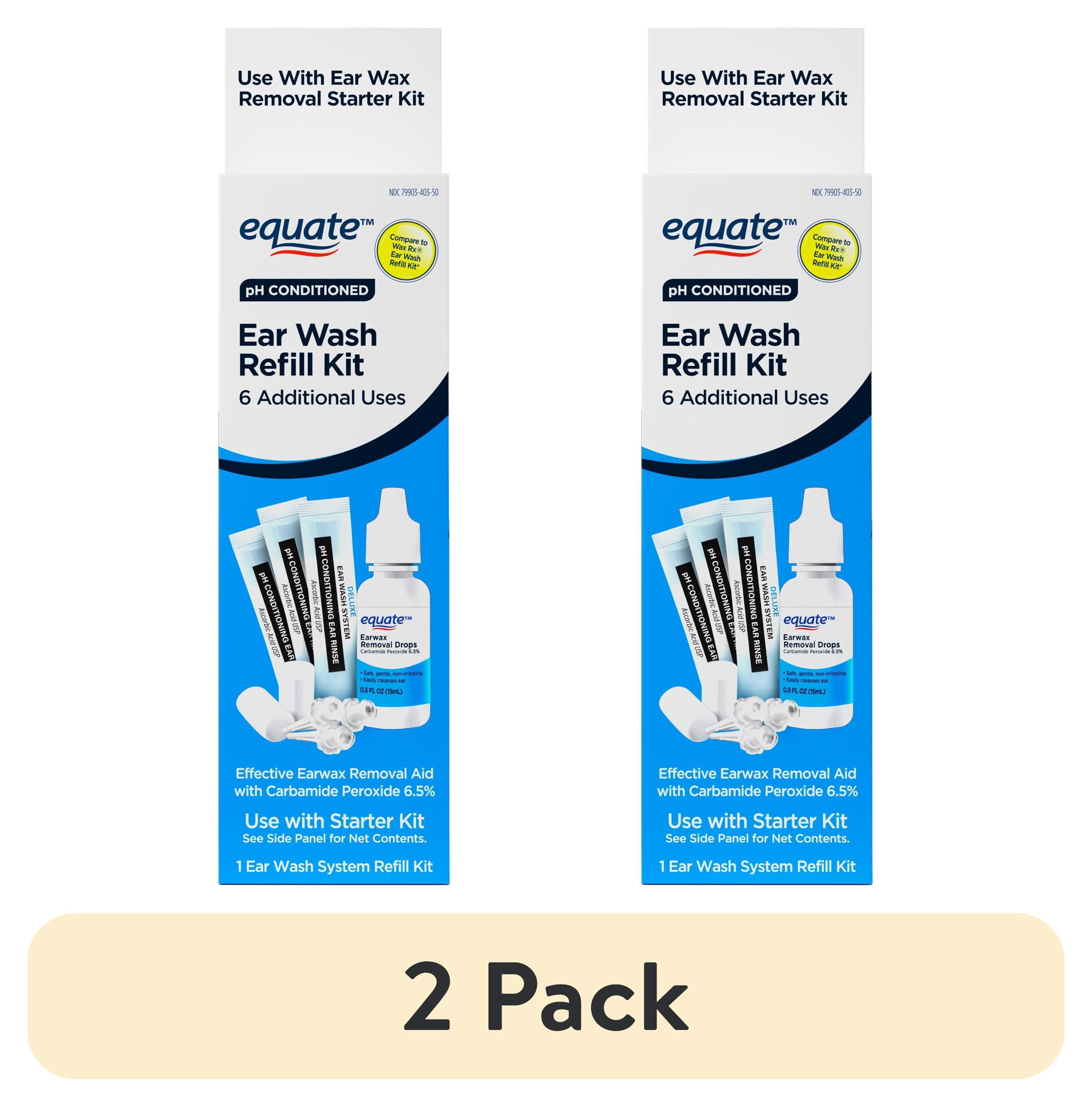 (2 pack) Equate Wax Removal Refill Kit for Wax-Rx Ear Wash System