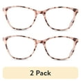 thumbnail image 1 of (2 pack) Equate Women's Blair Bluelight Cateye Reading Glasses with Case, Blush Tortoise, +1.25, 1 of 12