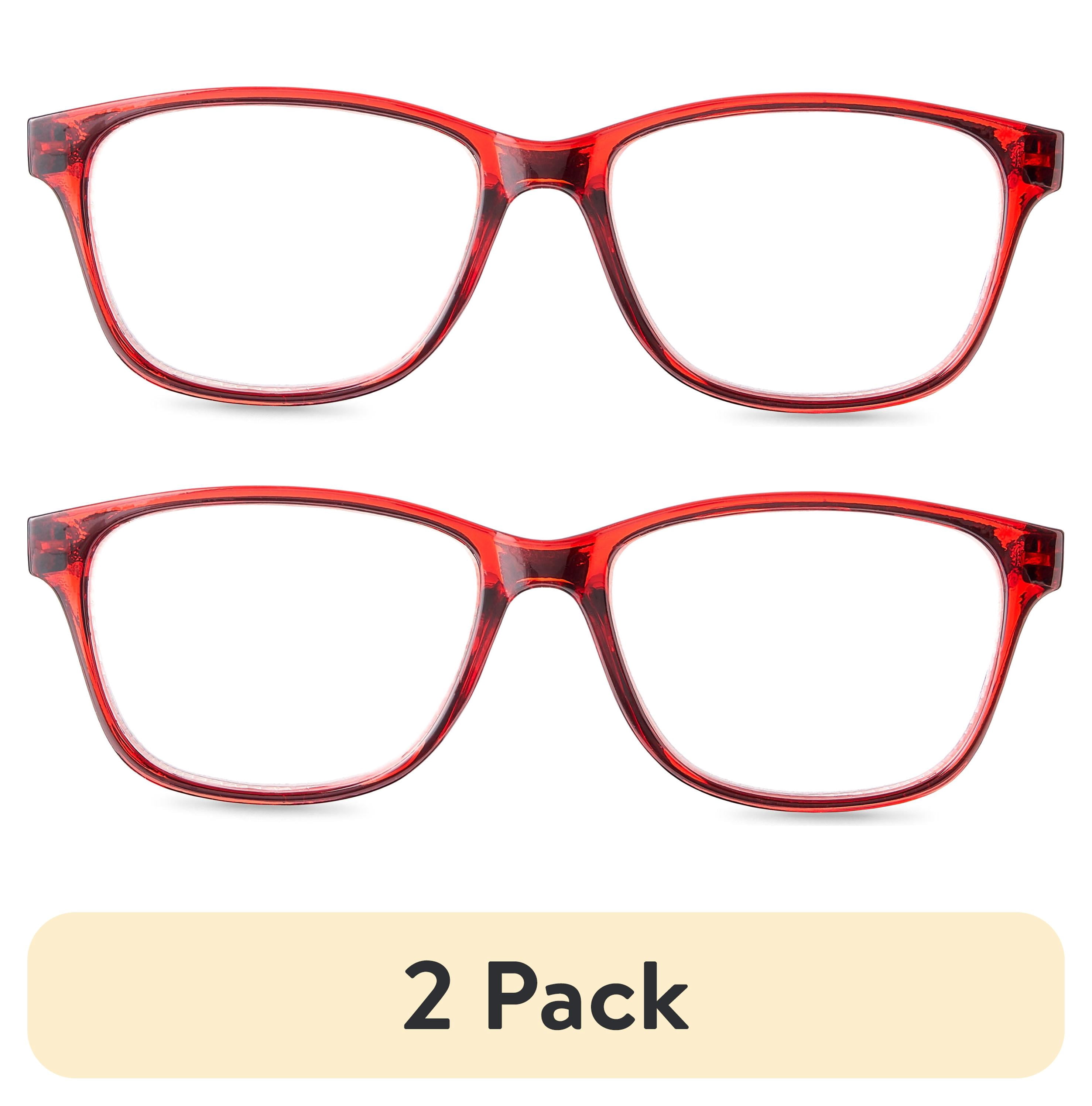 (2 pack) Equate Women's Flora Reading Glasses with Case, Red, +2.00