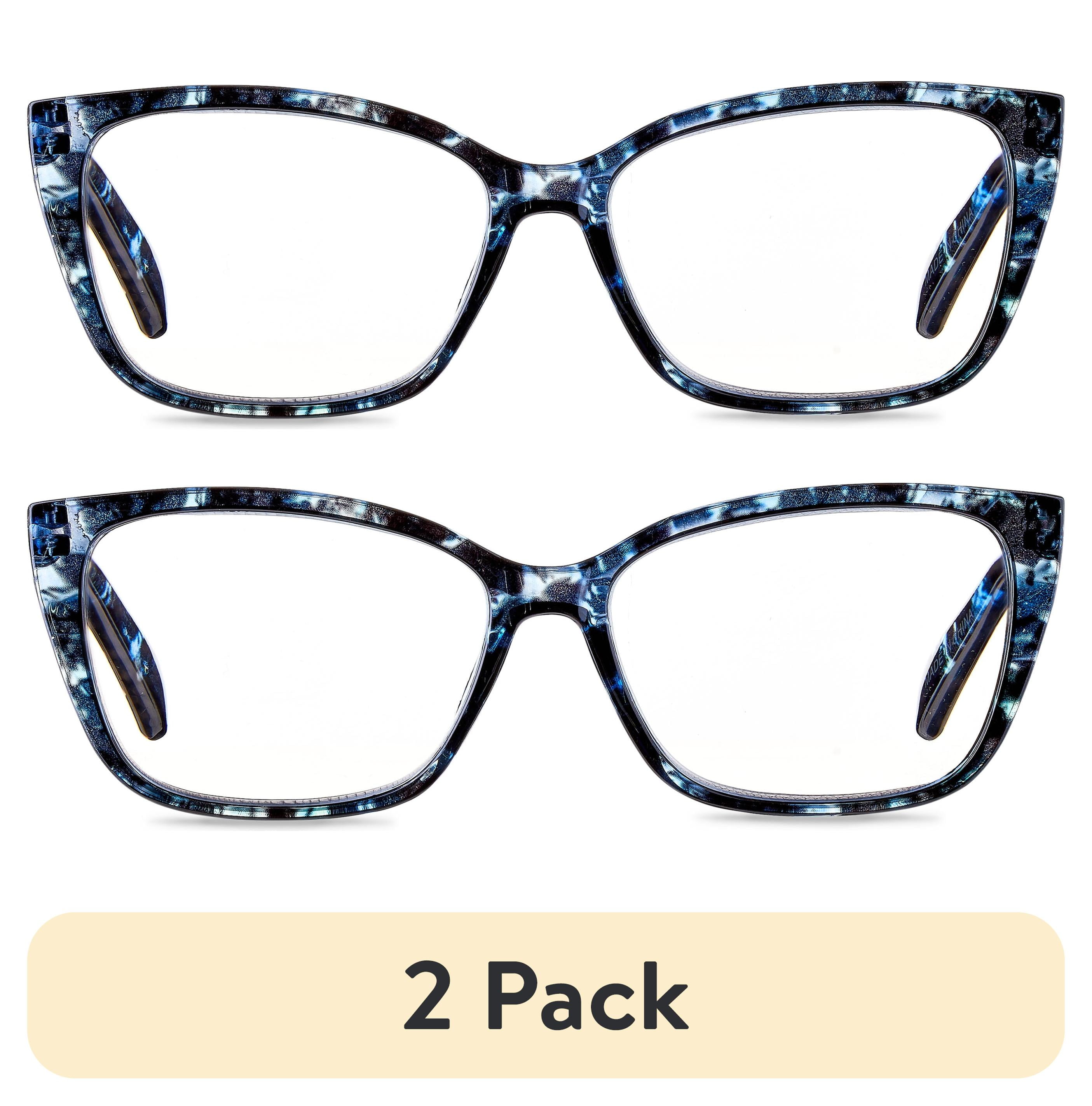 2 pack Equate Womens Orchid Cateye Reading Glasses with Ca