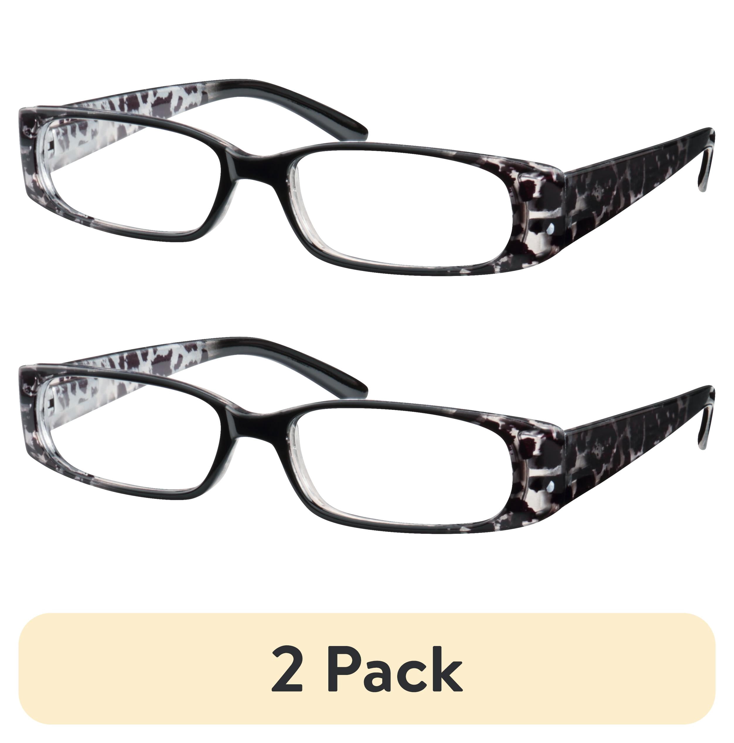 (2 pack) Equate Women's Poppy +1.00 Rectangle Reading Glasses - Snow Leopard with Flower Case