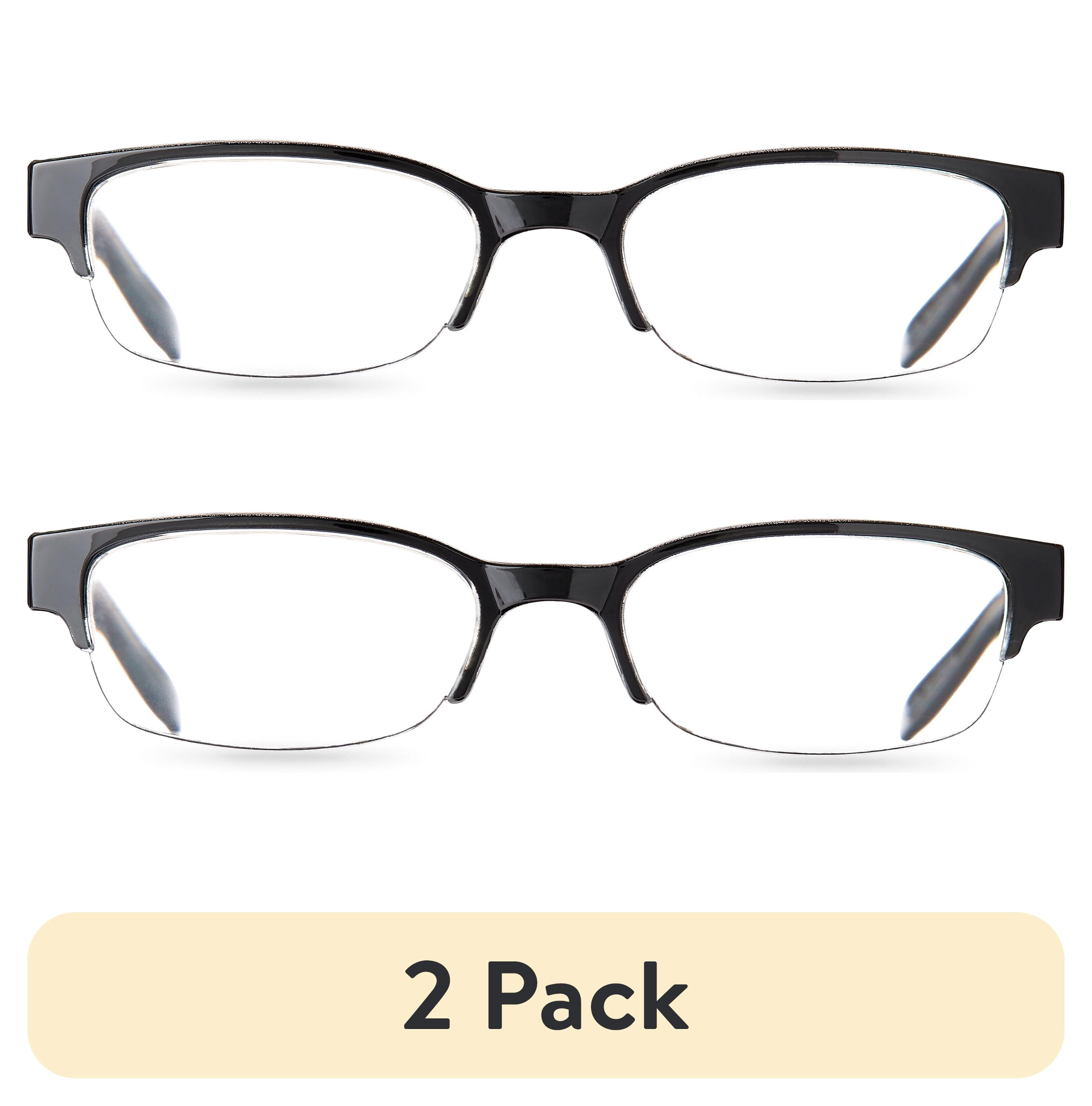(2 pack) Equate Women's Rose Reading Glasses with Case, Black, +1.25
