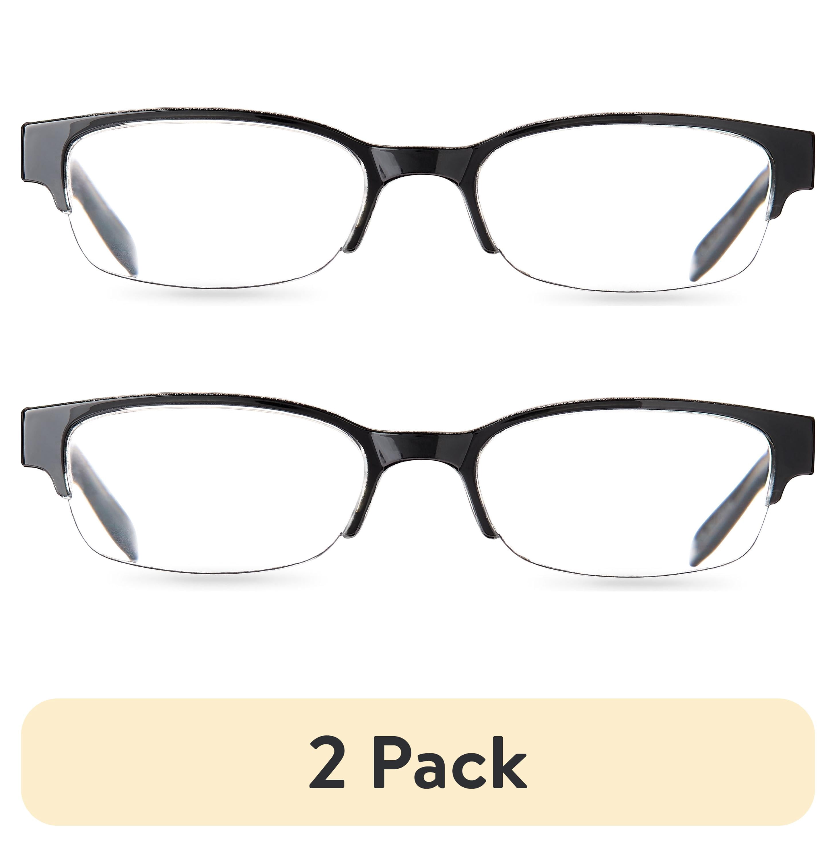 (2 pack) Equate Women's Rose Reading Glasses with Case, Black, +1.50