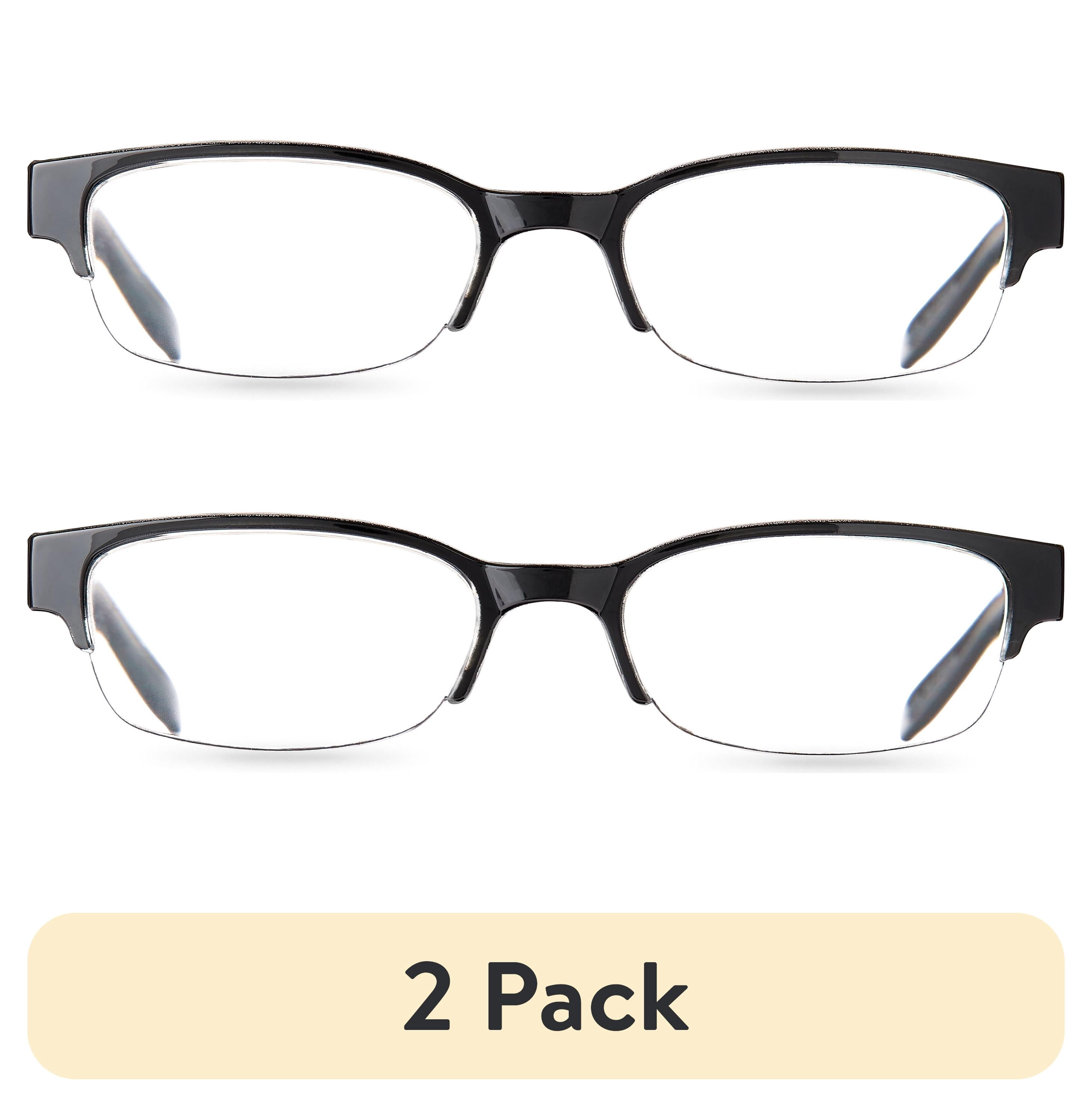 (2 pack) Equate Women's Rose Reading Glasses with Case, Black, +1.75