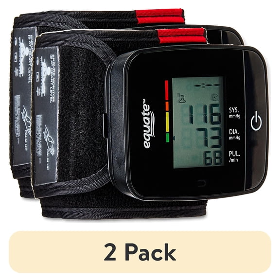 (2 pack) Equate Wrist Blood Pressure Monitor – Irregular Heartbeat Detection