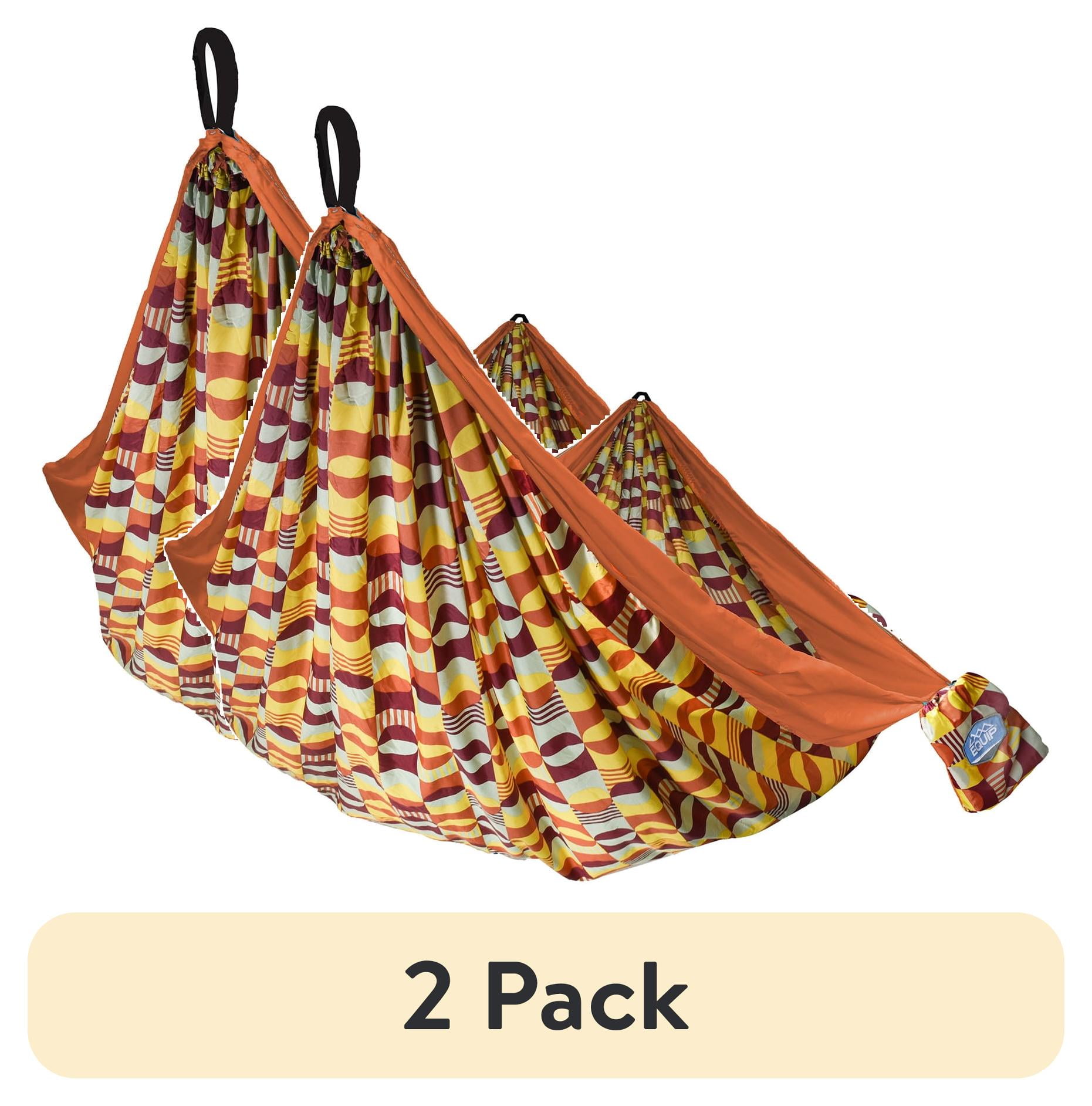 (2 pack) Equip Premium Nylon Camping Travel Hammock, 2 Person, Groovy Moons